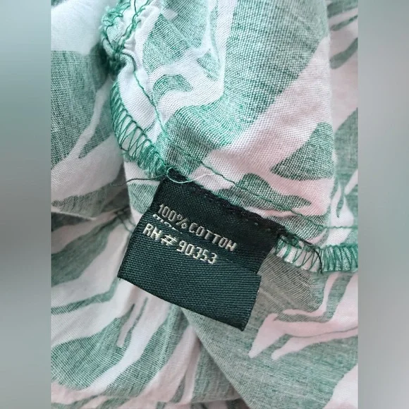 Meadow Rhodes Green White Floral Midi Dress smocked short sleeve M - Picture 4 of 7